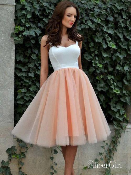 Blush Sweetheart Knee Length Homecoming Dresses Cheap Short Prom Dresses ARD1435-SheerGirl