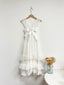 Bohémský krajkový motýlek Bílé dlouhé dětské šaty Květinové dívčí šaty ARD2817 