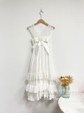 Bohemian Lace Bow Tie White Long Baby Dress Flower Girl Dresses ARD2817-SheerGirl