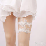 Bridal Lace Wedding Garters with Beads Bridal Garter Set ACC1012-SheerGirl