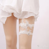 Bridal Lace Wedding Garters with Beads Bridal Garter Set ACC1012-SheerGirl