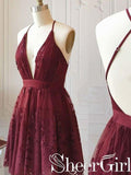Burgunday Deep V-neck Homecomig Dresses Short Prom Dress ARD2376-SheerGirl