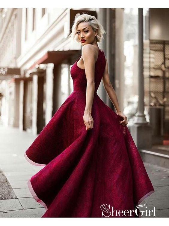 Burgundy Strapless Ball Gown Prom Dresses Rosette Sweet 16 Dress FD321 –  Viniodress