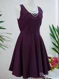 Burgundy Homecoming Dresses Knee Length Plum Short Bridesmaid Dress ARD1480-SheerGirl