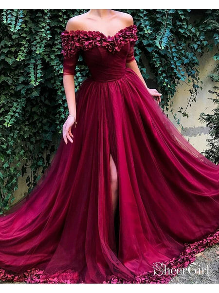 burgundy off the shoulder dress Maroon Long Pom Dresses 2019 ARD1876 2022-pre-order-dandy-wellington Elegant burgundy velvet gown SHEIN PETITE Ladies Weave Choose Size:4