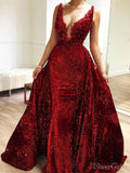 Burgundy Sequins Long Prom Dresses Lace Prom Dresses ARD2314-SheerGirl