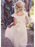 Cap Sleeve Lace Top White Long Baby Dress Flower Girl Dresses ARD1284-SheerGirl
