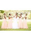 Cap Sleeves Long Bridesmaid Dresses Lace Peach Wedding Party Dresses APD3496-SheerGirl