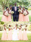 Cap Sleeves Long Bridesmaid Dresses Lace Peach Wedding Party Dresses APD3496