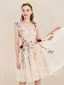 Šampaňské krátké tylové šaty na ples 3D barevné květinové pohádkové šaty ARD2845 