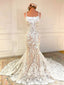 Charming Wedding Dresses With Vintage Lace Sheath Bridal Dress with Chapal Train AWD1836