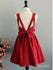 Cheap A Line Red Homecoming Dresses Bow-knot Backless Short Bridesmaid Dress ARD1479-SheerGirl