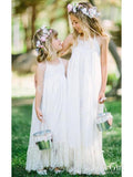 Cheap Boho Rustic Halter White Long Lace Flower Girl Dresses ARD1268-SheerGirl