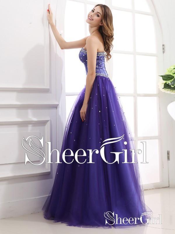 Cheap Junior Prom Dresses Medium Purple Beaded Strapless Corset Prom Dresses ARD1088 SheerGirl Cheap Junior Prom Dresses Medium Purple Beaded Strapless Corset Prom Dresses ARD1088 SheerGirl