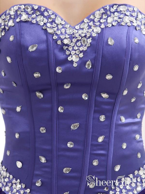 Cheap Junior Prom Dresses Medium Purple Beaded Sweetheart Prom Dresses ARD1088-SheerGirl