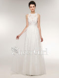 Cheap Lace Wedding Dresses Simple Beach Wedding Dresses for Summer AWD1043-SheerGirl
