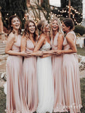 Cheap Long Blush Pink Bridesmaid Dresses Convertible Maxi Dress ARD1913-SheerGirl