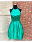 Cheap Simple Turquoise Homecoming Dresses Halter Short Hoco Dress ARD1324