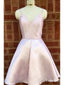 Levné šaty na špagetový řemínek saténové světle růžové jednoduché šaty ARD1740 