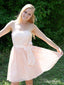 Cheap Strapless Blush Pink Homecoming Dresses with Bowknot ARD1464