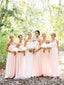 Cheap Strapless Bridesmaid Dresses Long Chiffon Maxi Formal Dresses for Women PB10016