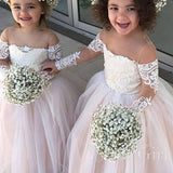 Cheap Tulle Sleeveless Light Pink Princess Ball Gown Flower Girl Dresses ARD1476-SheerGirl