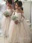 Cheap Tulle Sleeveless Light Pink Princess Ball Gown Flower Girl Dresses ARD1476