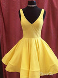 Cheap Yellow Homecoming Dress Knee Length Simple Homecoming Dresses ARD1587-SheerGirl
