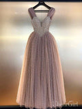 Classy Beaded V-neck Prom Dresses Floor Length Prom Gowns ARD2301-SheerGirl