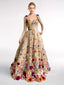 Colorful Sun Flowers Prom Gown Corset Bodice A Line Prom Dress ARD2632