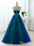 Contrast Colored Sweet Heart Neckline Rhinestones Sash Prom Dresses ARD2506-SheerGirl