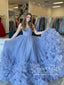 Corset Bodice Tiered Tulle Prom Gown Ball Gown Simple Prom Dress ARD2679
