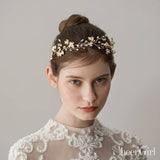Crystal Gold Leaf Wedding Headband ACC1120-SheerGirl