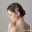 Crystal and Pearl Sprig Gold Bridal Comb with Petals ACC1132