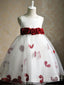 Roztomilé vínové květinové šaty pro princeznu květin ARD1302 