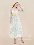 Daisy Embroidery Fairy Prom Dress Tea Length Tulle Homecoming Dress ARD2843-SheerGirl