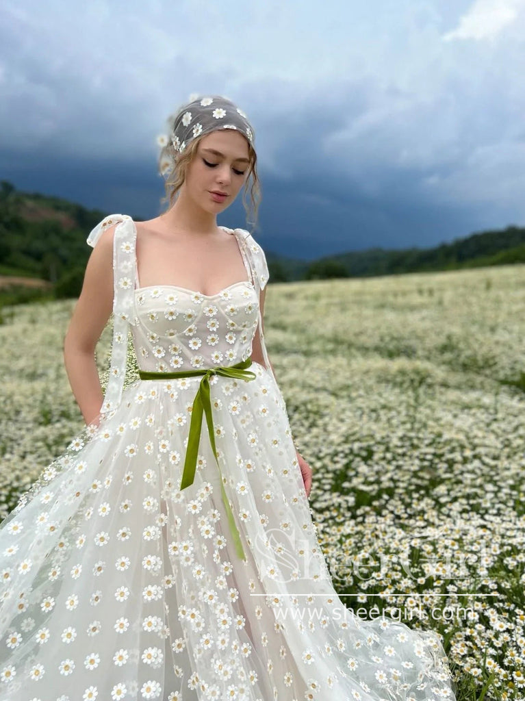 Daisy Lace Corset Dress See Through Prom Dress in Floor Lenght ARD2812-SheerGirl