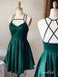 Tmavě zelené maturitní šaty pro krátké šaty pro návrat domů levné ARD1115 