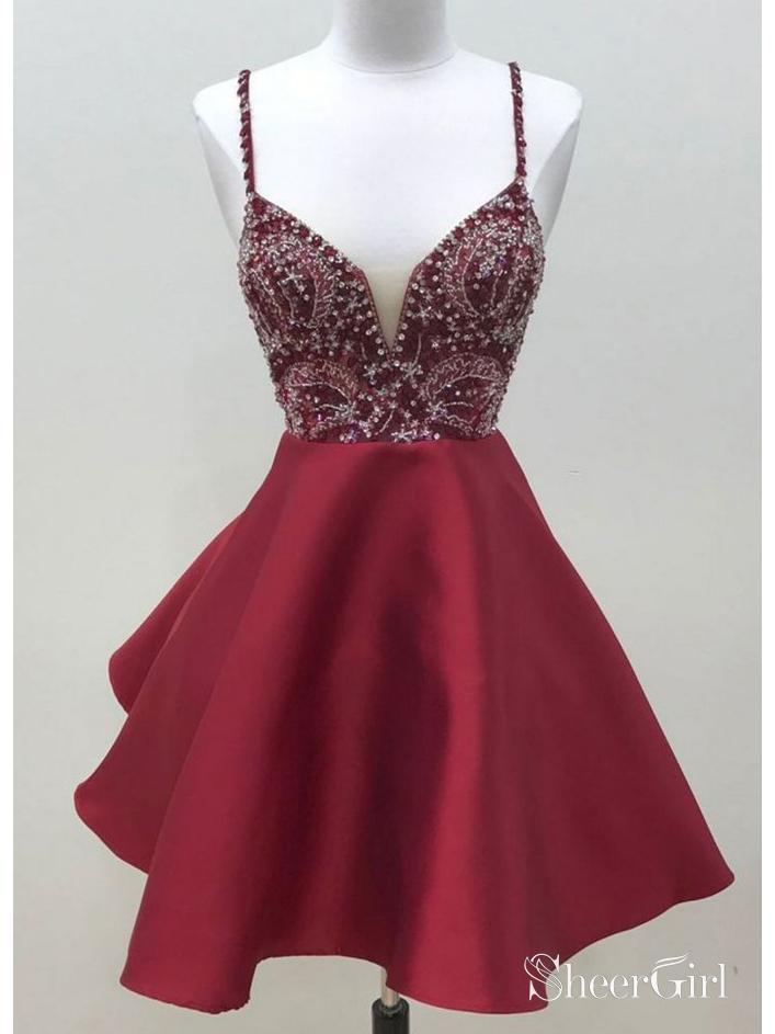 Straps Beaded Tulle Short Prom Dresses, Homecoming Dresses, Cute Short Prom Dresses, Newest Prom Dresses Straps Beaded Tulle Short Prom Dresses, Homecoming Dresses, Cute Short Prom Dresses, Newest Prom Dresses