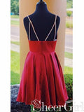 Dark Red V-neck Homecoming Dresses Cheap Party Dress ARD2391-SheerGirl
