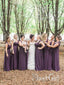 Deep Purple Lace Chiffon Beach Bridesmaid Dresses Maternity Bridesmaid Dresses ARD2465