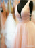 Deep V-Neck Long Beaded Prom Dresses 2019 Sparkly Party Dress APD3386-SheerGirl