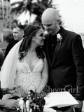 Deep V Neck Mermaid Wedding Gown With Spaghetti Straps Lace Wedding Dress AWD1809-SheerGirl