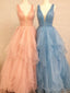 Deep V-neck Ruffle Skirt Prom Dresses Beaded Formal Dress ARD2318
