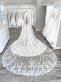 Delicated Flower Lace Cathedral Veil Bridal Veil Wedding Veil ACC1179-SheerGirl