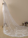 Delicated Flower Lace Cathedral Veil Bridal Veil Wedding Veil ACC1189-SheerGirl