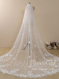Delicated Flower Lace Cathedral Veil Bridal Veil Wedding Veil ACC1189-SheerGirl