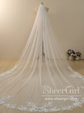 Delicated Flower Lace Cathedral Veil Bridal Veil Wedding Veil ACC1190-SheerGirl