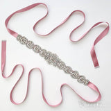 Dusty Rose Crystal Sashes with Ribbon ACC1163-SheerGirl
