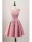 Šaty Dusty Rose Homecoming Dress See Through Back Krajkové nášivky Hoco šaty ARD1310 